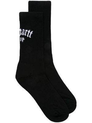 Carhartt WIP logo intarsia-knit cotton-blend socks - Black