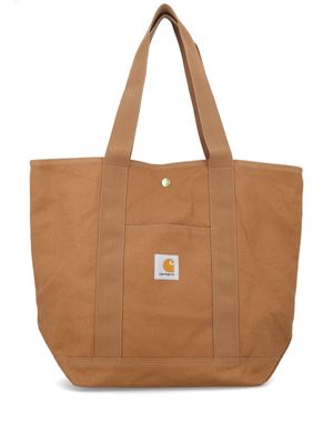 Carhartt WIP logo-patch canvas tote bag - Brown