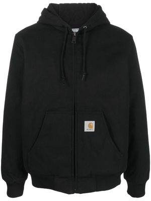 Carhartt WIP logo-patch cotton hooded jacket - Black