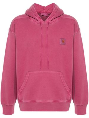 Carhartt WIP logo-patch cotton hoodie - Pink