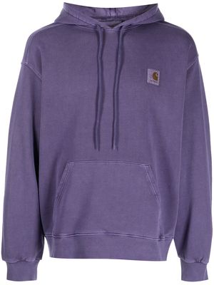 Carhartt WIP logo-patch cotton hoodie - Purple