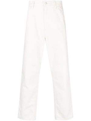 Carhartt WIP logo-patch cotton straight-leg trousers - Neutrals