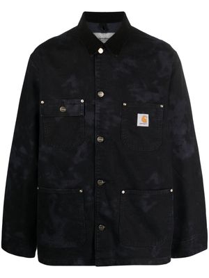 Carhartt WIP logo-patch denim military jacket - Black