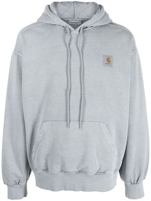 Carhartt WIP logo-patch drawstring cotton hoodie - Grey