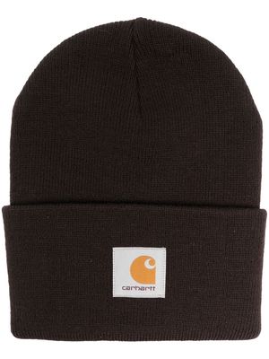 Carhartt WIP logo-patch knit beanie - Brown