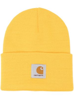 Carhartt WIP logo-patch knitted hat - Yellow