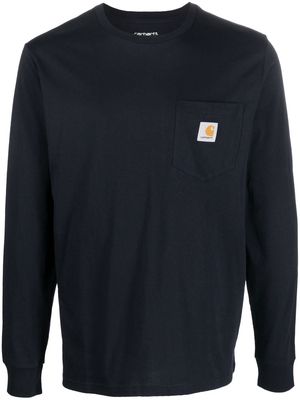 Carhartt WIP logo-patch long-sleeved T-shirt - Blue