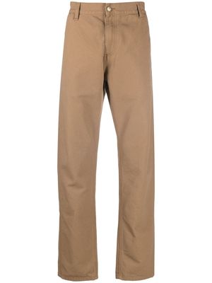 Carhartt WIP logo-patch straight leg trousers - Brown