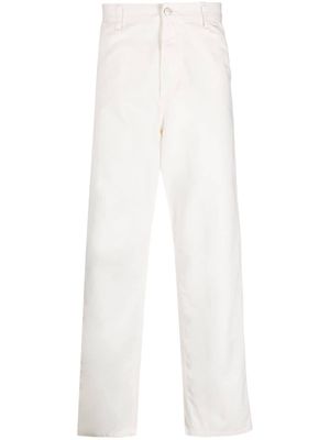 Carhartt WIP logo-patch straight-leg trousers - White