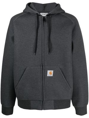 Carhartt WIP logo-patch zip-up hoodie - Black