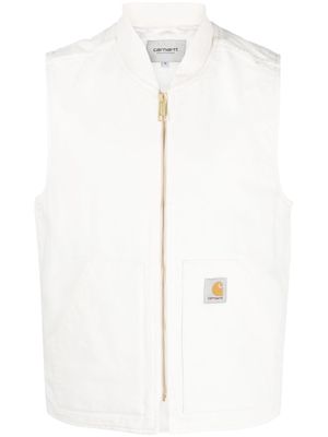 Carhartt WIP logo-patch zip-up waistcoat - White