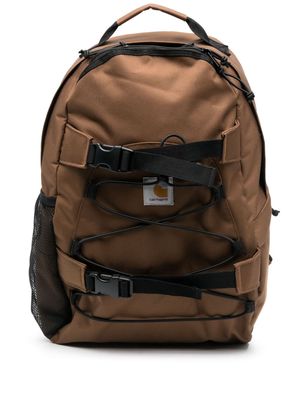 Carhartt WIP logo-patch zipped backpack - Brown