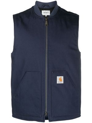 Carhartt WIP logo patch zipped vest - Black