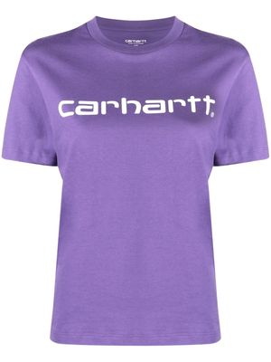 Carhartt WIP logo-print organic cotton T-shirt - Purple