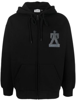 Carhartt WIP logo-print zip-up hoodie - Black