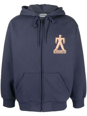 Carhartt WIP logo-print zip-up hoodie - Blue
