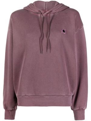 Carhartt WIP Nelson logo-patch cotton hoodie - Purple