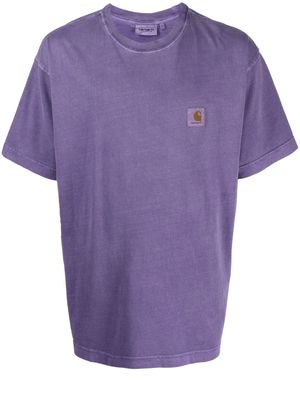 Carhartt WIP Nelson logo-patch short-sleeve cotton T-shirt - Purple