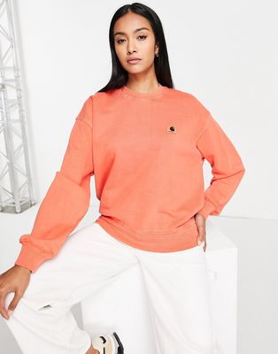 Carhartt WIP Nelson oversized sweatshirt in coral orange