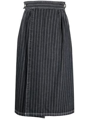 Carhartt WIP Orlean striped denim midi skirt - Grey
