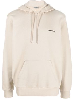 Carhartt WIP Script embroidered cotton-jersey hoodie - Neutrals