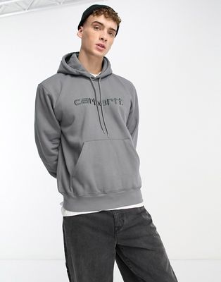 Carhartt WIP script hoodie in gray