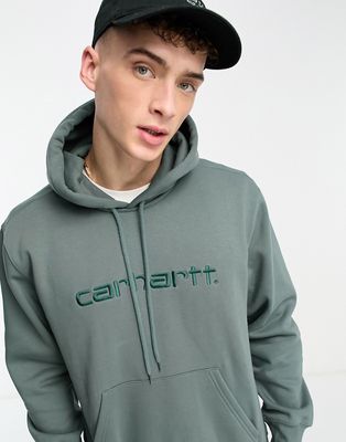 Carhartt WIP script hoodie in green