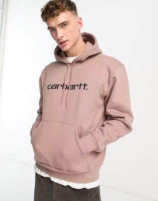 Carhartt WIP script hoodie in pink