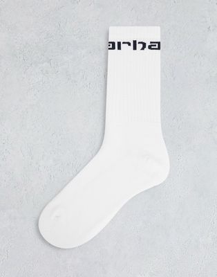 Carhartt WIP script socks in white