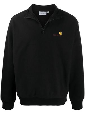 Carhartt WIP short-zip logo sweatshirt - Black