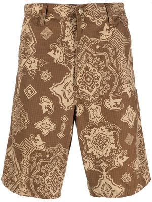 Carhartt WIP Single knee bandana-print shorts - Brown