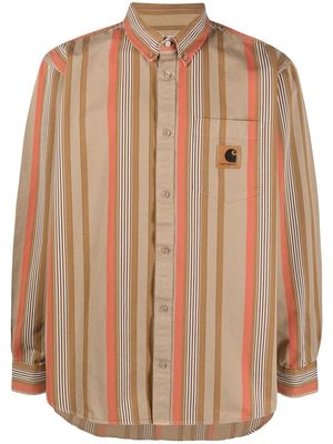 Carhartt WIP striped cotton shirt - Brown