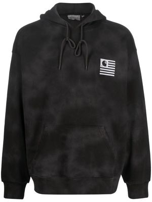 Carhartt WIP tie-dye logo-print hoodie - Black