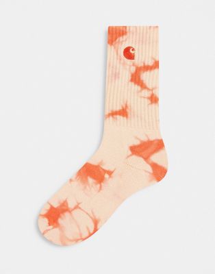 Carhartt WIP Vista tie dye socks in orange