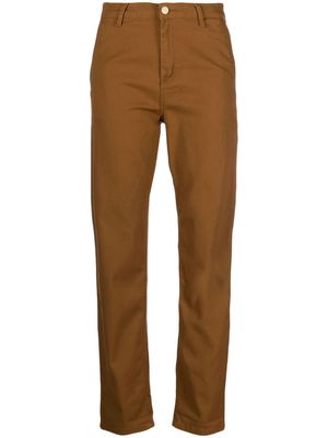 Carhartt WIP W' Pierce logo-patch canvas straight trousers - Brown
