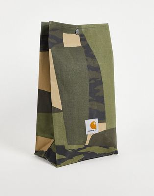 Carhartt WIP water repellent lunch bag in camo-Green