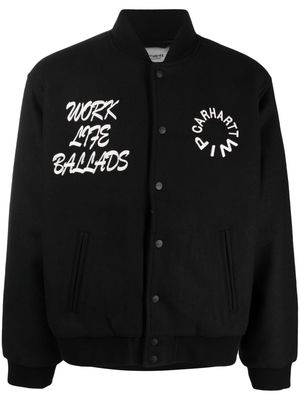Carhartt WIP Work Varsity embroidered bomber jacket - Black