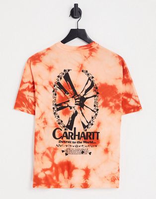 Carhartt WIP zonk tie-dye t-shirt in orange