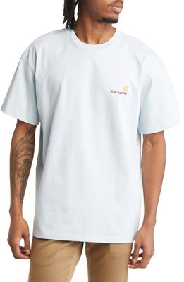 Carhartt Work In Progress Embroidered Organic Cotton Logo T-Shirt in Icarus