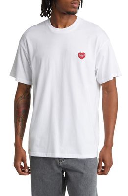 Carhartt Work In Progress Heart Appliqué Organic Cotton T-Shirt in White