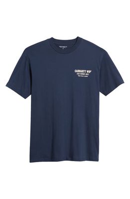 Carhartt Work In Progress Less Troubles Organic Cotton Graphic T-Shirt in Blue Wax