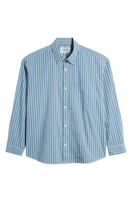 Carhartt Work In Progress Ligety Stripe Button-Up Shirt in Ligety Stripe Blue/Wax