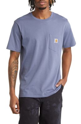 Carhartt Work In Progress Logo Pocket T-Shirt in Bluefin