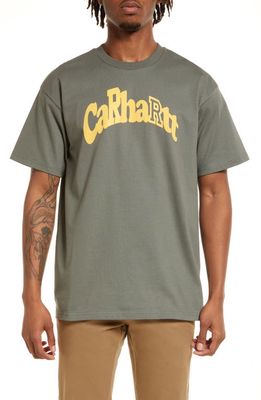 Carhartt Work In Progress Men's Amherst Organic Cotton Graphic Tee in Thyme /Popsicle
