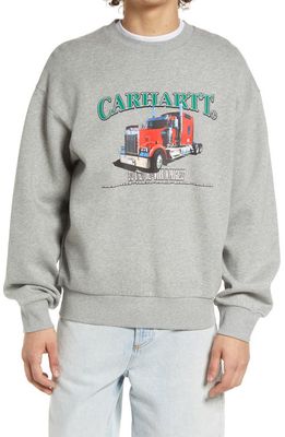 Carhartt Work In Progress On the Road Oversize Crewneck Sweatshirt in Grey Heather