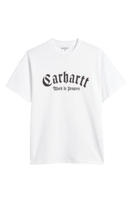 Carhartt Work In Progress Onyx Logo Organic Cotton Graphic T-Shirt in White /Black