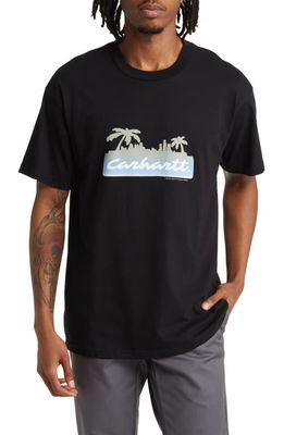 Carhartt Work In Progress Palm Script Organic Cotton Graphic T-Shirt in Black