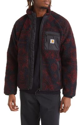 Carhartt Work In Progress Prentis Camo Fleece Jacket in Verse Jacquard Dark