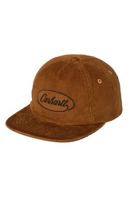 Carhartt Work In Progress Rugged Corduroy Baseball Hat in Deep H Brown /Black