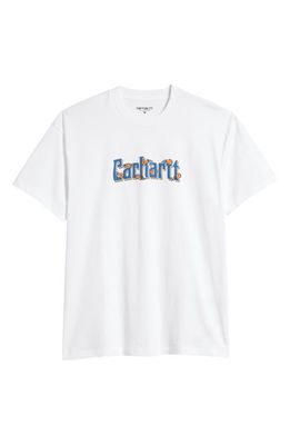 Carhartt Work In Progress Spin Script Logo Organic Cotton Graphic T-Shirt in White